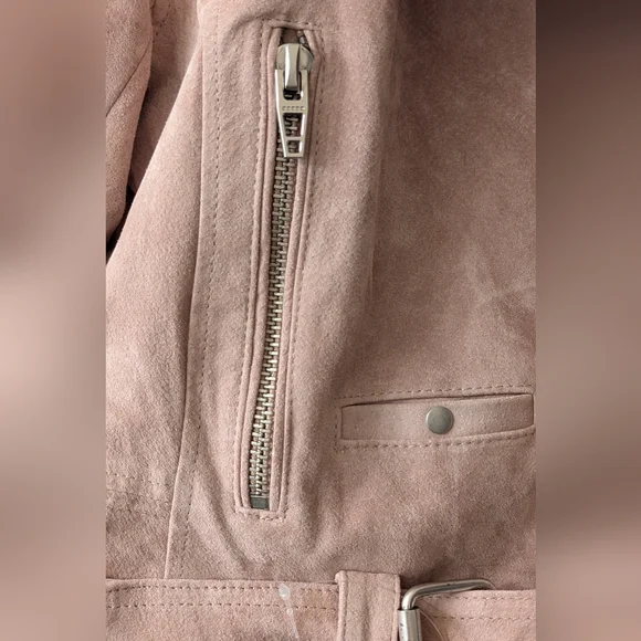 NWT BlankNYC Suede 100% Leather Moto Jacket in Desert Rose SMALL MSRP $198 - Picture 6 of 11